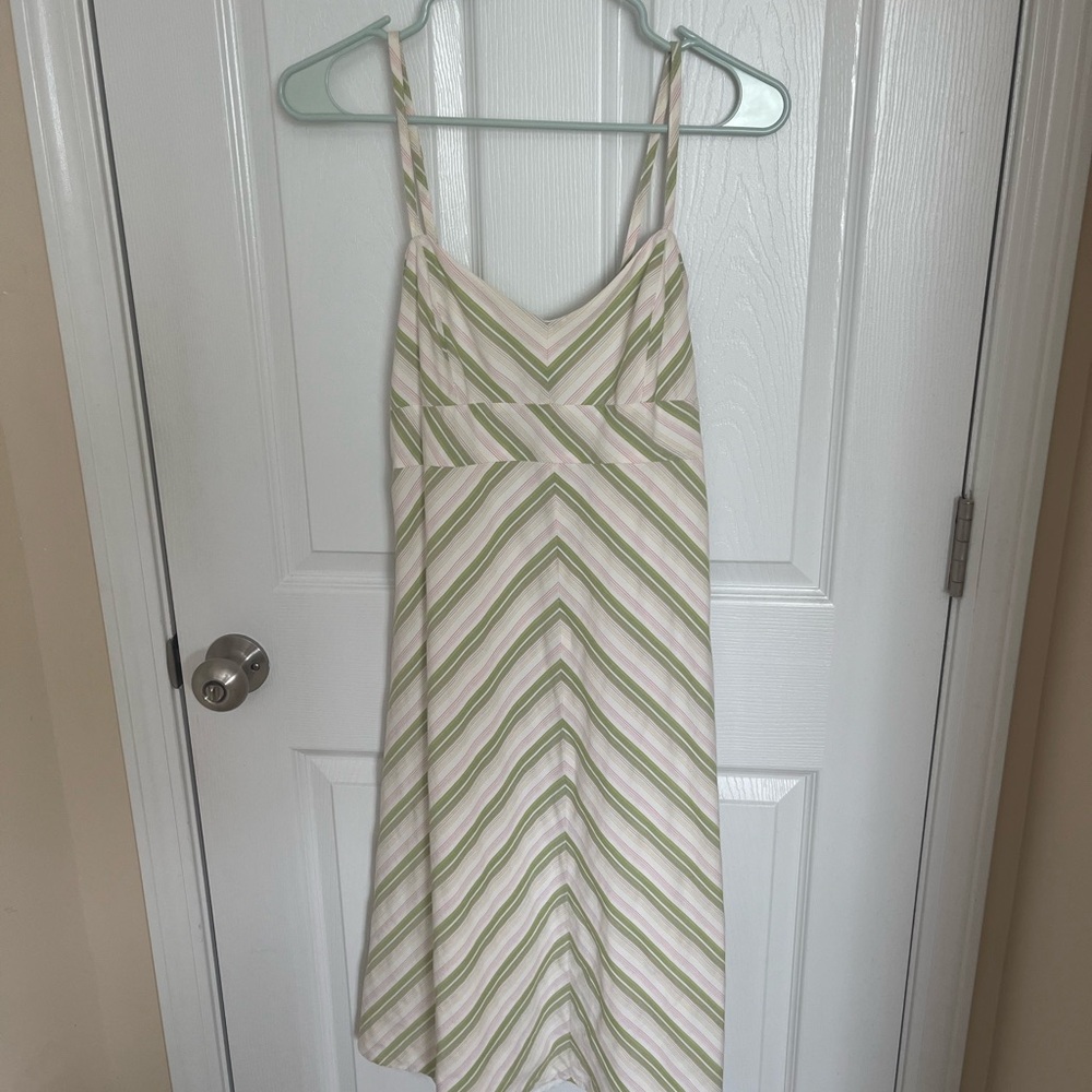 Striped Green and White Banana Republic Dress Size 2